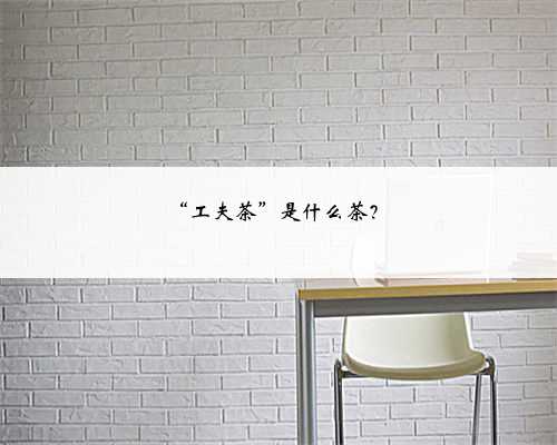 “工夫茶”是什么茶？