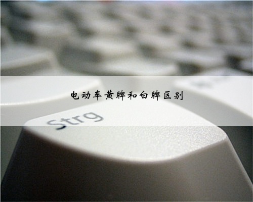 电动车黄牌和白牌区别