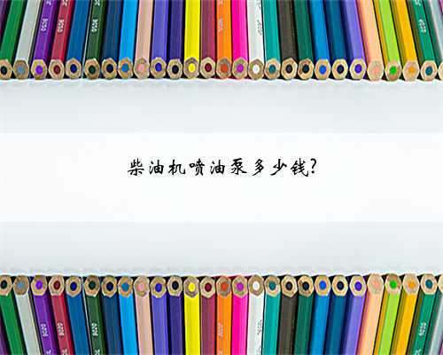柴油机喷油泵多少钱?