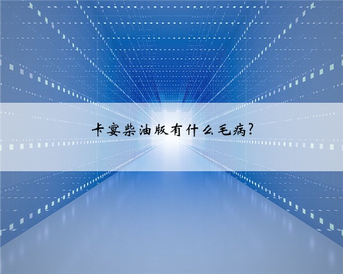 卡宴柴油版有什么毛病?