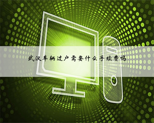 武汉车辆过户需要什么手续费吗