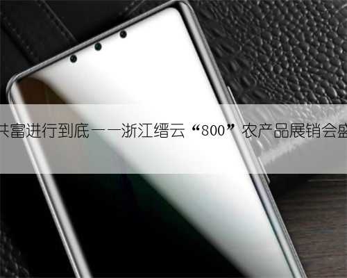 “姜”共富进行到底——浙江缙云“800”农产品展销会盛大举行