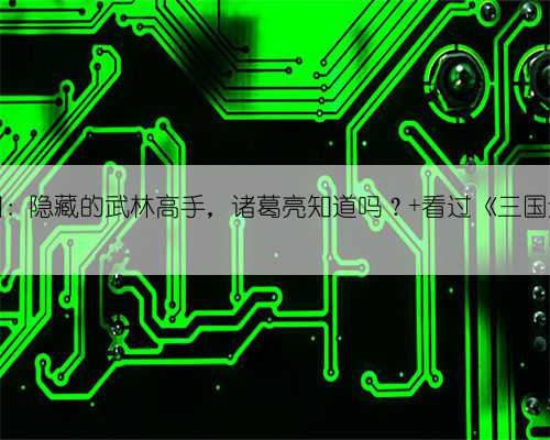 王朗：隐藏的武林高手，诸葛亮知道吗？ 看过《三国演义