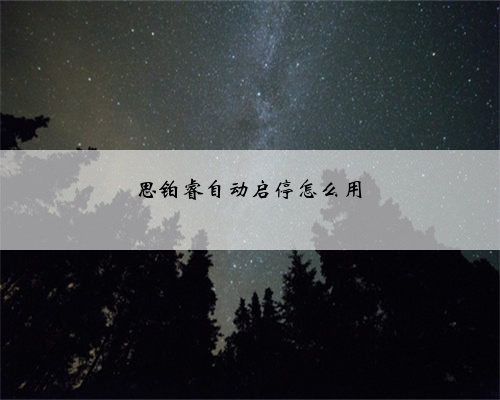 思铂睿自动启停怎么用