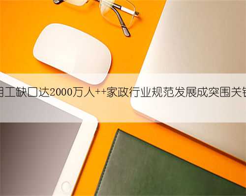 用工缺口达2000万人 家政行业规范发展成突围关键