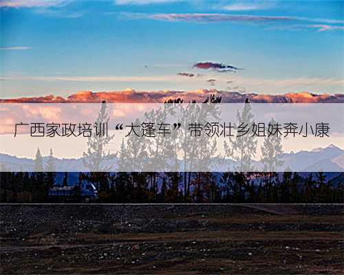 广西家政培训“大篷车”带领壮乡姐妹奔小康